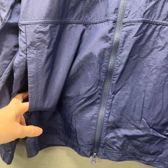 Nike Track Jacket Mens XL Blue Full Zip Windbreaker Nylon Hidden Hood + Pockets - Picture 5 of 10